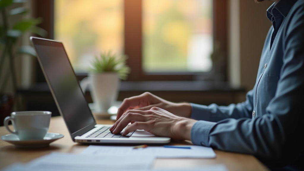 Persoon die een e-mail schrijft op laptop met vriendelijke berichten voor supporters